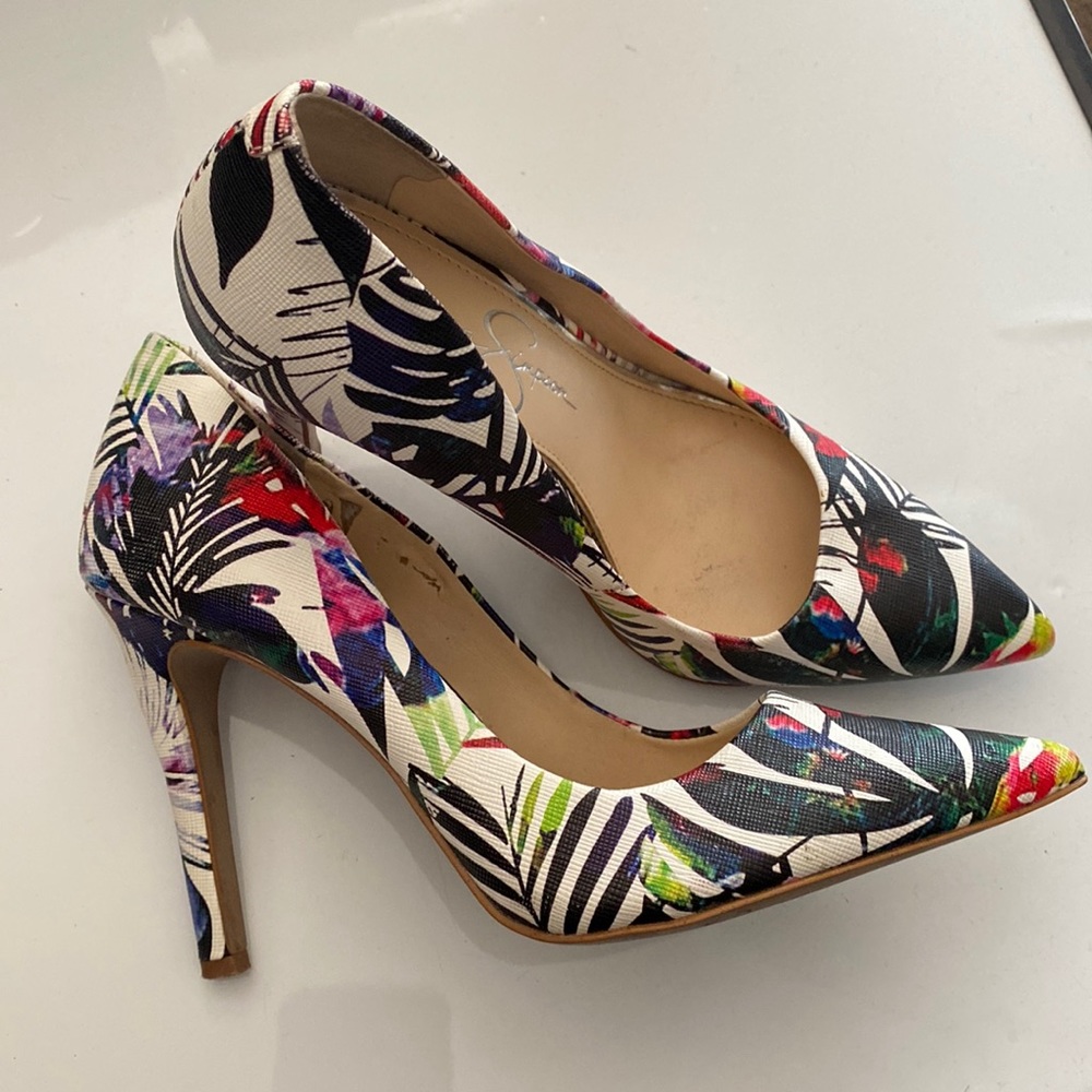 Jessica Simpson Colorful Floral Heels